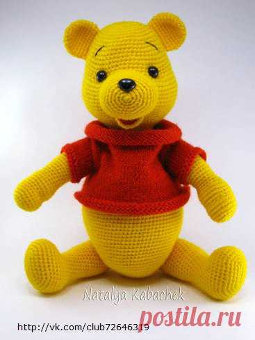 PDF Винни Пух крючком. FREE crochet pattern; Аmigurumi doll patterns. Амигуруми схемы и описания на русском. Вязаные игрушки и поделки своими руками #amimore - Винни Пух, Winnie the Pooh, большой медведь, медвежонок, мишка.