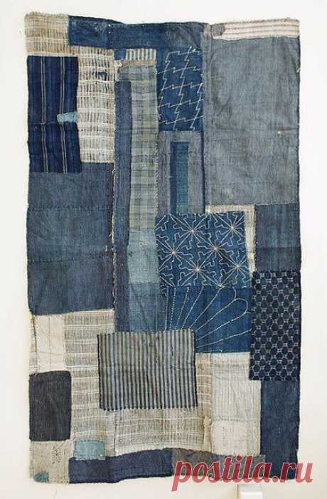 What a great denim patchwork quilt!! | it's the little things | Pinte…
