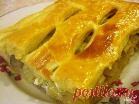 Слоеный пирог с капустой - пошаговый рецепт с фото на Повар.ру