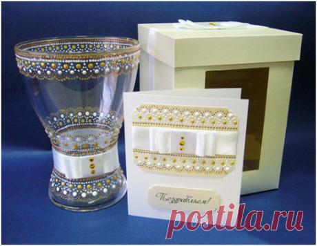 Роспись стеклянной вазы / Мастер-класс