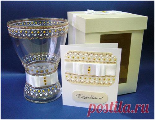 Роспись стеклянной вазы / Мастер-класс