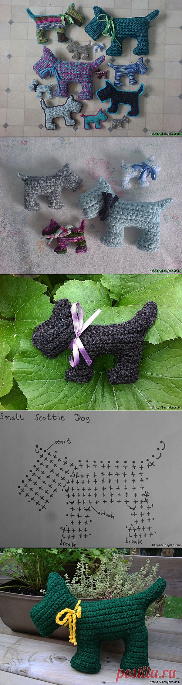 Забаваные собачки «Scottie Dog» - вязание крючком.
