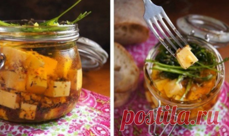 Итальянская закуска: Сыр в пряном маринаде