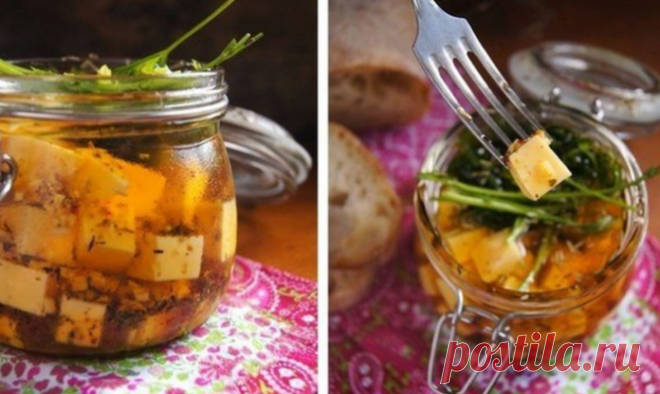 Итальянская закуска: Сыр в пряном маринаде