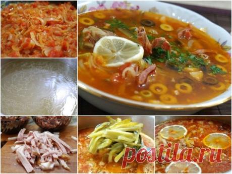 Солянка сборная мясная

Солянка всегда уверенно держала первенство среди моих любимых блюд "на первое", попадая в разряд "праздничных" блюд, ибо стараюсь готовить ее нечасто, дабы не приедалось.
Со временем и количеством приготовленного сабжа я пришел к приблизительно одному рецепту, который наиболее часто готовится в нашей семье.

Из-за моей любви к солянке, мне посчастливилось попробовать ее в довольно различных воплощениях. С томатной пастой\помидорами, с почками и без,...