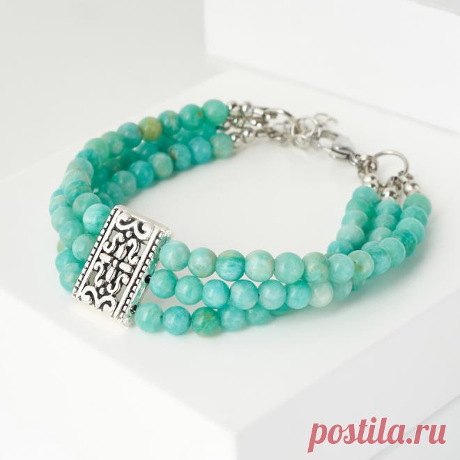 1890 р-Купить Браслет амазонит Перу (биж. сплав, сталь хир.) 5 мм 17 см (+3 см) Доставка по всему миру! Заходи и покупай сейчас! | Интернет-магазин Минерал Маркет - 409631