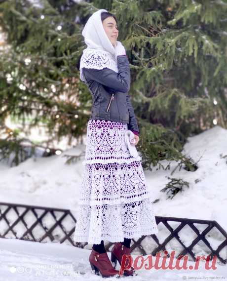 Комплект "Зимние узоры" : Юбка Капюшон Варежки – заказать на Ярмарке Мастеров – NJLCERU | Юбки, Набережные Челны