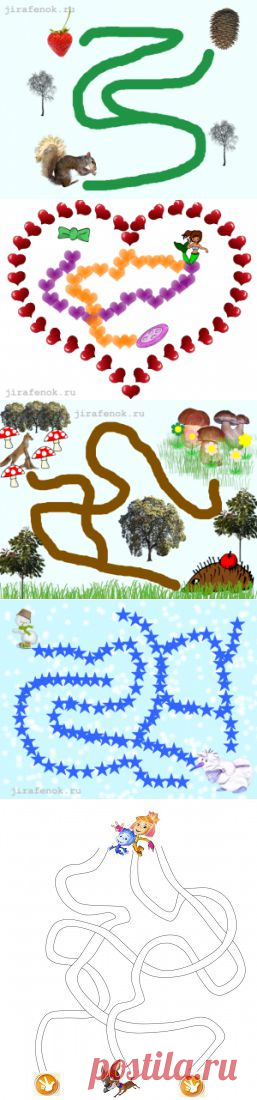 Лабиринты для детей, игры-лабиринты | Жирафенок