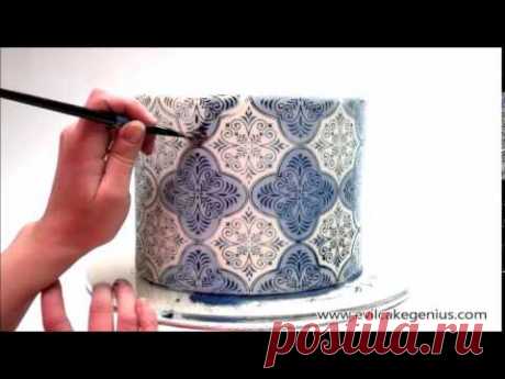 Spanish Tile Cake Stencil Set