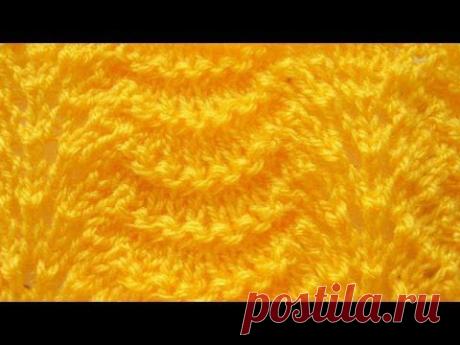 Вяжем спицами узор Ажурные волны. Уроки для начинающих