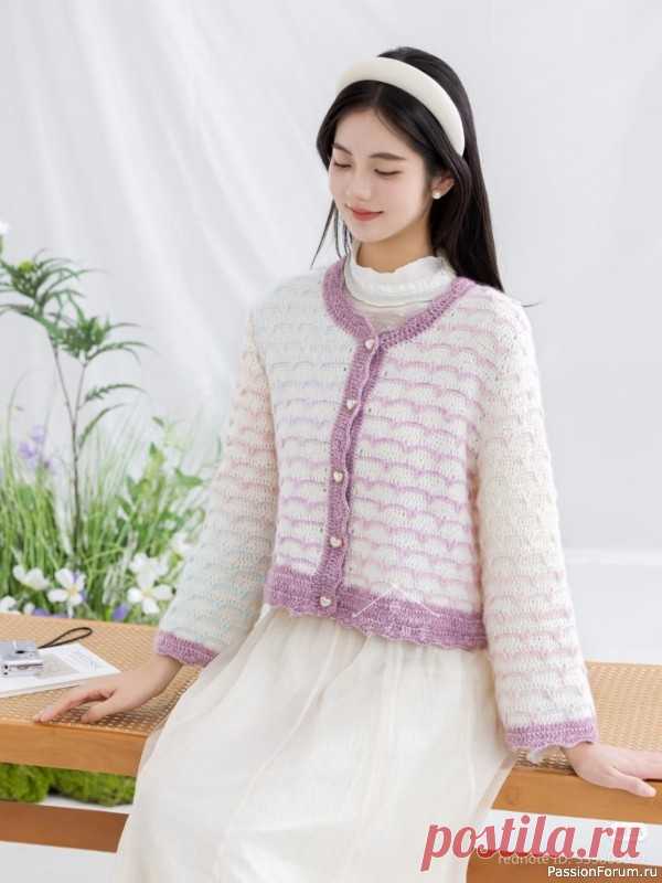 Жакет крючком. Схемы | Женская одежда крючком. Схемы и описание