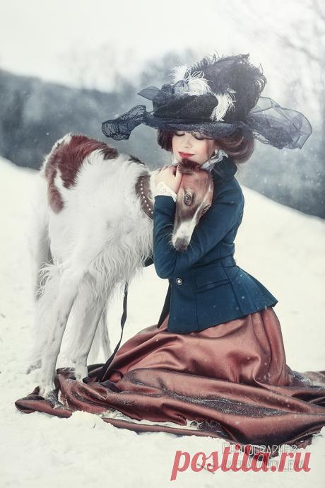 На прогулке зимой в стиле "ретро".