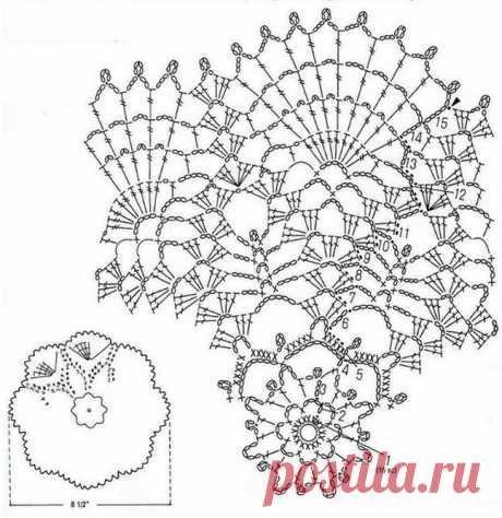 Новогодняя салфетка крючком