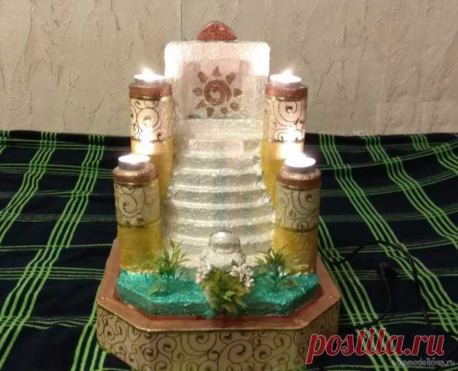 Декоративный комнатный водопад Пару лет назад захотелось сделать домашний декоративный водопад. Стал изучать эту тему. Оказалось, одного желания мало, в изготовлении водопадов и фонтанов много подводных камней. Первое это материал, из которого делается водопад: с одной стороны материал должен легко обрабатываться для создания