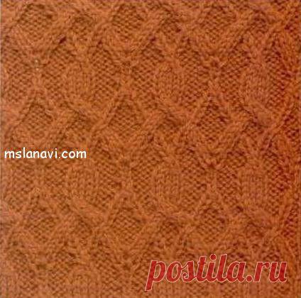 Рельефный узор спицами №65 | Вяжем с Ланой
