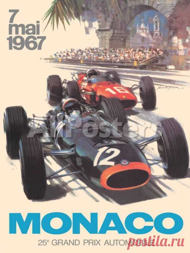 '25th Monaco Grand Prix Automobile - Formula One F1, Vintage Car Racing Poster, 1967' Prints - Michael Turner | AllPosters.com