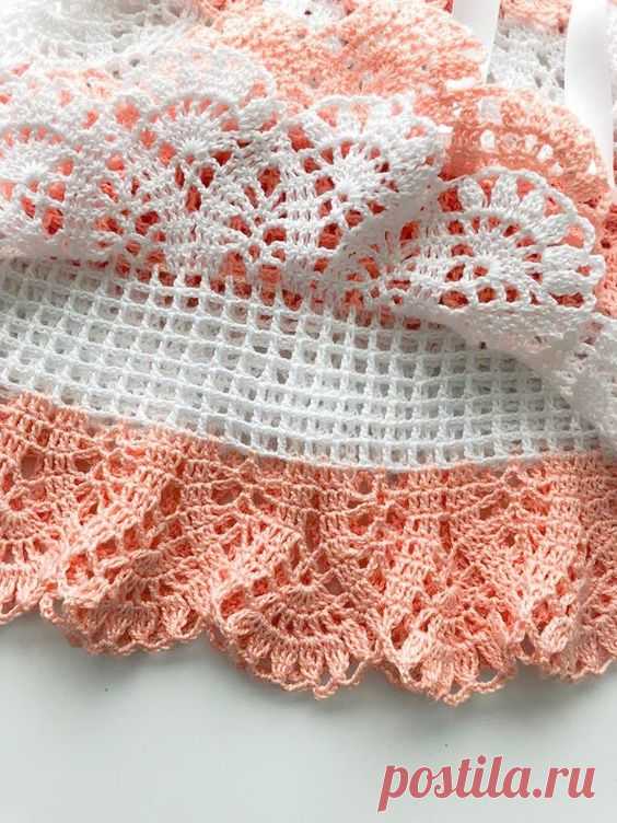 Детское платье крючком персиково-белое платье для девочки - Etsy