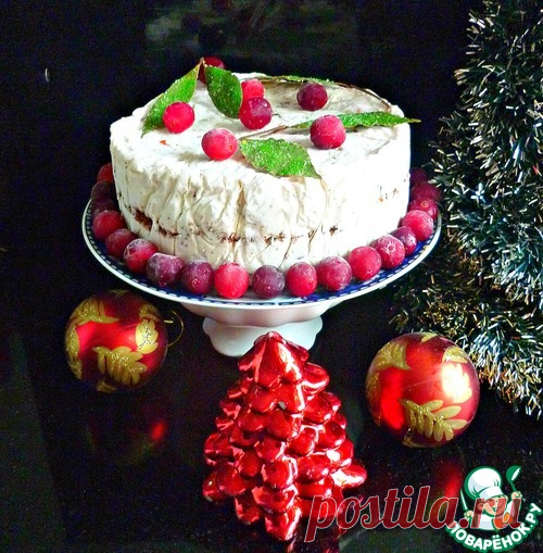 Замороженный рождественский торт без выпечки - кулинарный рецепт