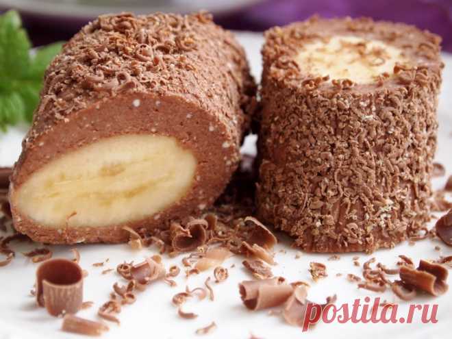 Шоколадно-творожный десерт с бананом (2 варианта подачи) пошаговый рецепт с фотографиями