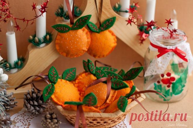 МК: Новогодняя мандаринка из фетра - Ярмарка Мастеров - ручная работа, handmade