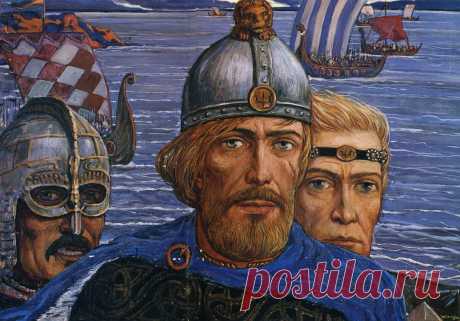 Илья Глазунов. Внуки Гостомысла: Рюрик, Трувор, Синеус. Ilya Glazunov. Grandsons of Gostomysl: Rurik, Truvor, and Sineus. Шедевры русской живописи | Русские художники. Russian Artists