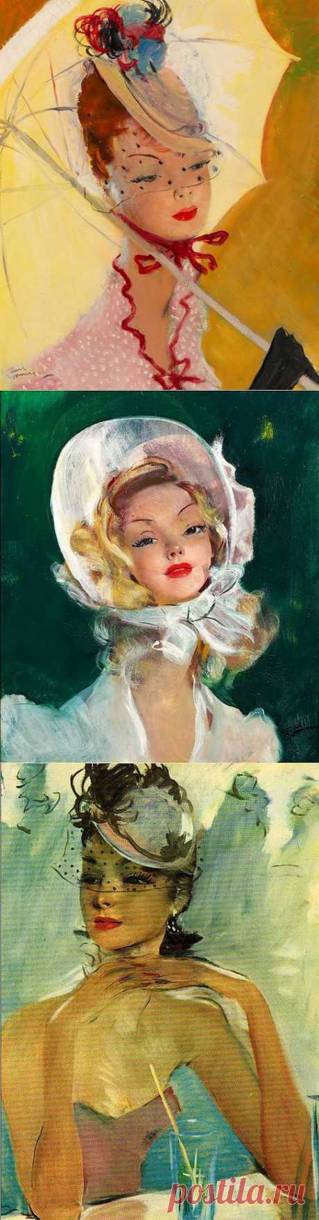 Женщина с французским ароматом...Художник Jean-Gabriel Domergue..