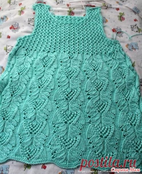 Платье спицами «Бирюзовый сон» на 1-2 года (описание из интернета) - Вязание для детей - Страна Мам