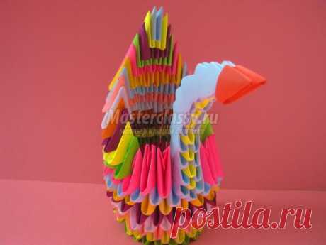 Модульное оригами. Узорчатый лебедь. Мастер-класс