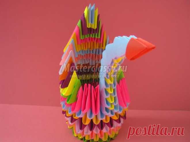 Модульное оригами. Узорчатый лебедь. Мастер-класс