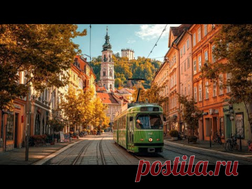 Потрясающие осенние краски в Граце, Австрия 🇦🇹 — пешеходная экскурсия по старому городу в формате 4K