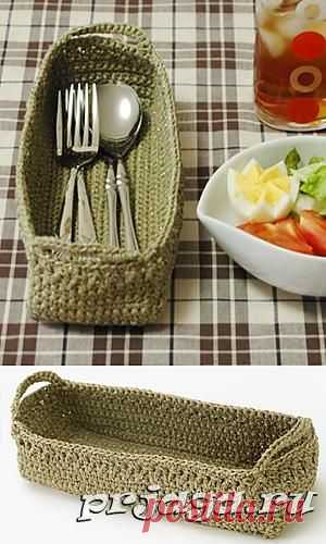 Корзинка крючком для кухни