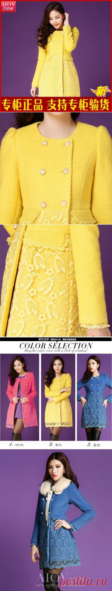 зимой элегантную кружева крючком шерсть лоскутное покрытия двойной грудью, принадлежащий категории Шерсть и сочетания и относящийся к Одежда и аксессуары на сайте AliExpress.com