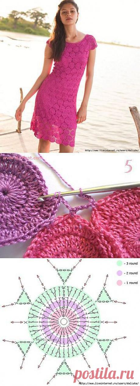 Красивое вязаное платье крючком, вязаные крючком платья фото схемы | Л | Рукоделие:вязание,шитье и др.