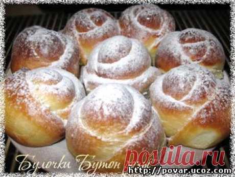 Булочки &quot;Бутон розы&quot; со сгущенкой - Готовим сами