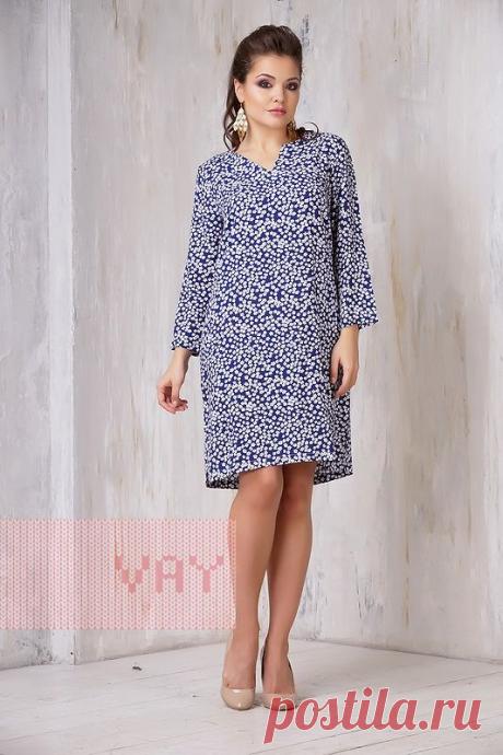 Офисные платья от марки VAY. Женские летние офисные платья VAY (артикул 3300), цветовое решение мелкий цветок/т.синий. Ещё больше женских платьев марки ВЭЙ на наших сайтах. Официальное представительство бренда VAY: купить в розницу в магазине Согревай.ру https://www.sogrevay.ru, оптовые закупки на Ньювэй.ру https://www.newvay.ru