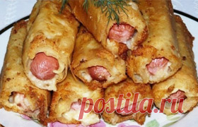 «Ленивые пирожки» (сосиски в лаваше) – рецепт