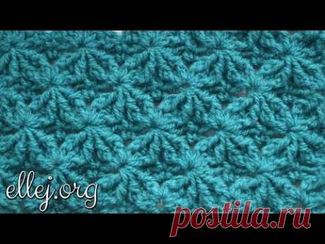 Узор крючком "Звездный танец". The Star dance Stitch.