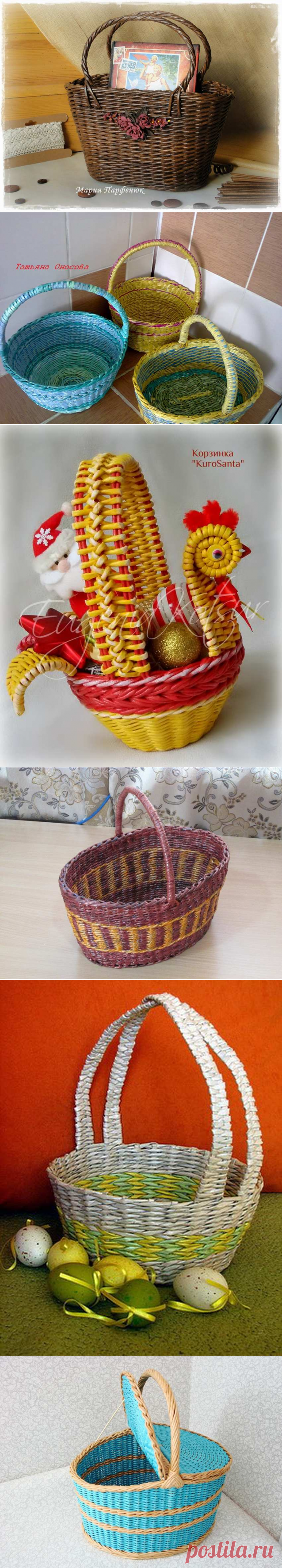 Корзины из бумажных трубочек, фото, идеи