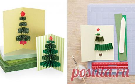 Открытки к Новому году и Рождеству своими руками, мастер класс,