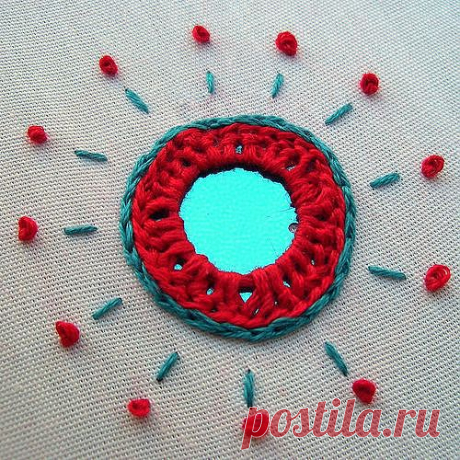 DIY Учебник: Индийская Шиша (зеркало) Вышивка