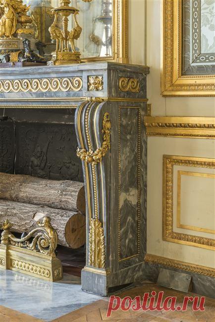 Salon des Nobles Fireplace, Versailles castle, in blue Turquin marble, 1785…  |  Pinterest
