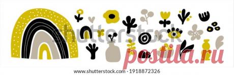 Scandinavian Style Collection Design Animals Summer Stock Vector (Royalty Free) 1918872326