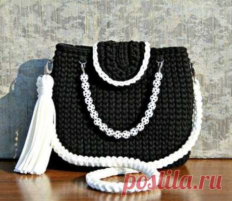Bolsa de lado fio de malha croche - BA9E36