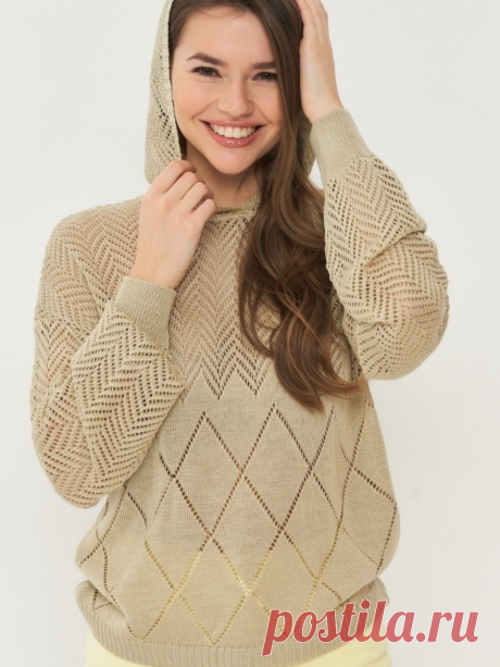 Пуловер в стиле спорт-шик с ромбами и зигзагами. Выкройка, схемы и описание модели | Вязание спицами | Яндекс Дзен