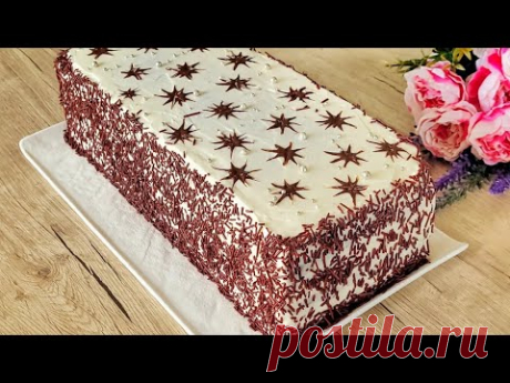 ПРАЗДНИЧНЫЙ НОВОГОДНИЙ ТОРТ! ОЧЕНЬ МЯГКО И ОЧЕНЬ ВКУСНО! Простой рецепт торта! 😋🎂