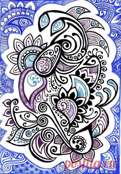 watercolor and ink doodle