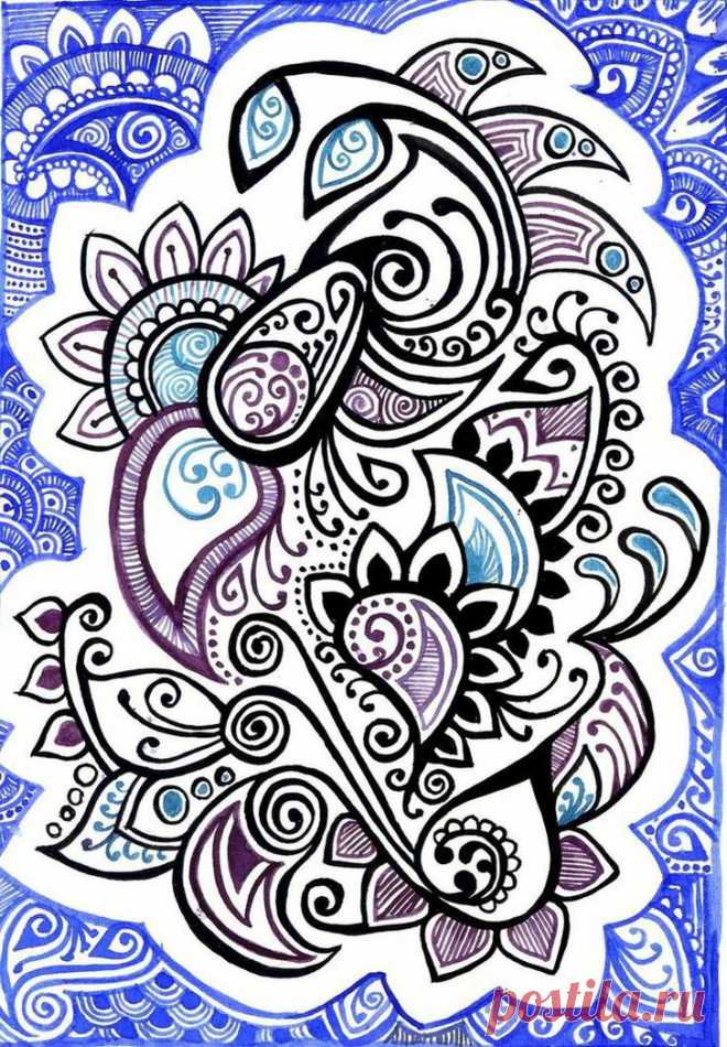 watercolor and ink doodle