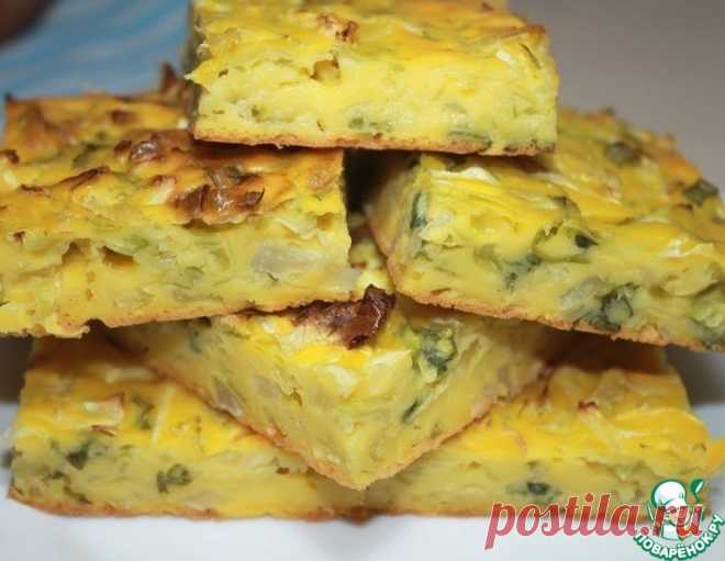 Пирог с капустой и зеленым луком - кулинарный рецепт