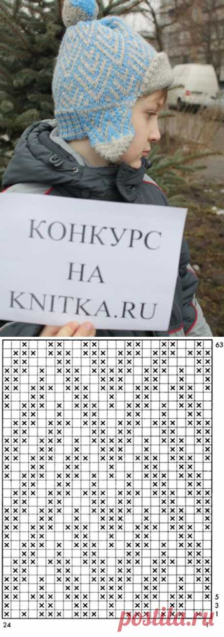 Шапка зимняя с ушками связанная спицами из рубрики Вязание для детей. Вязание спицами модели и схемы на kNITKA.ru