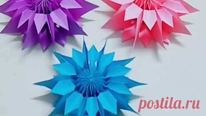 МК объемного украшения из бумаги https://ok.ru/sozdanosvo